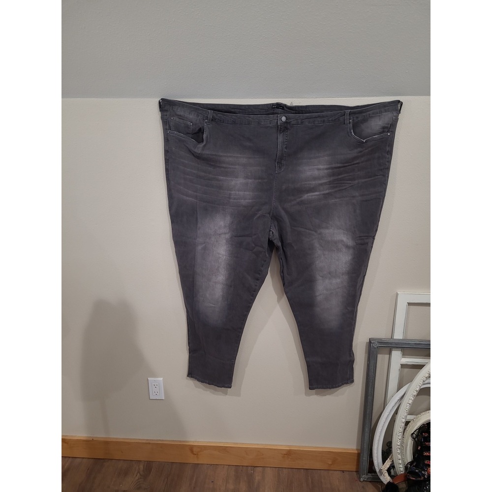 Universal Standard 5 pocket Vtg. Logan Hi Rise distress Grey stretch Jean SZ 40